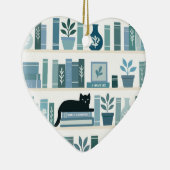 I have no shelf control Bookshelf & Cat heart Keramisch Ornament (Rechts)