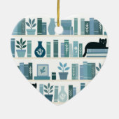 I have no shelf control Bookshelf & Cat heart Keramisch Ornament (Achterkant)