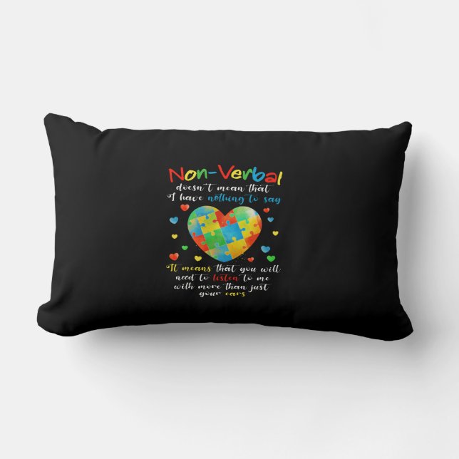 I Have NONVERBAL Autism Awareness Puzzle Piece Kussen (Voorkant)