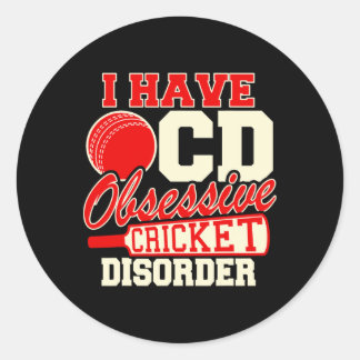 I Have Ocd Obsessive Cricket Disorder  Ronde Sticker