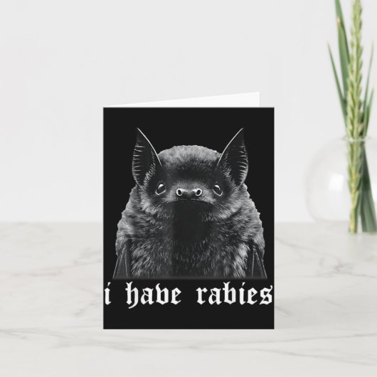 I Have Rabies Bat Vintage Cute Bat  Kaart (Voorkant)