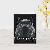 I Have Rabies Bat Vintage Cute Bat  Kaart (Gele Bloem)