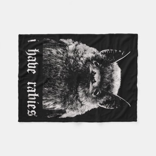 I Have Rabies Funny Bat  Fleece Deken (Voorkant (Horizontaal))