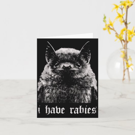 I Have Rabies Funny Bat Kaart (Gele Bloem)