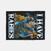 I Have Rabies Funny Cringe Werewolf Meme Alpha Wol Fleece Deken (Voorkant (Horizontaal))