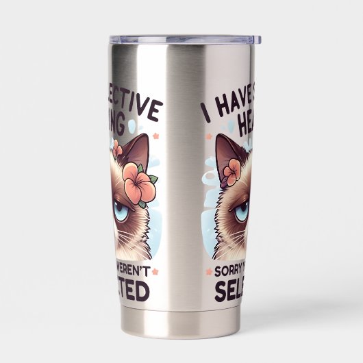 I Have Selective Hearing Funny Cat Lover Gift Geïsoleerde Drinkbeker (Links)