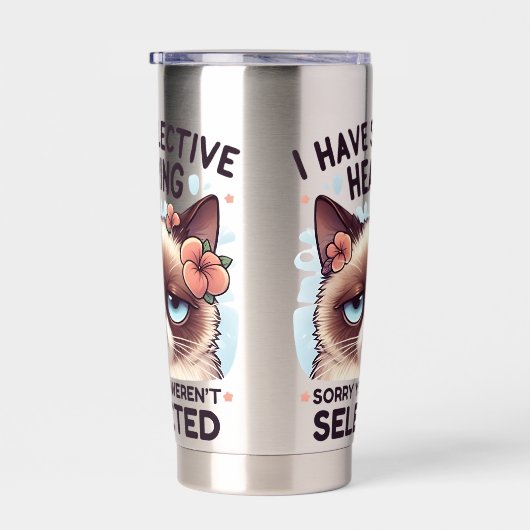 I Have Selective Hearing Funny Cat Lover Gift  Geïsoleerde Drinkbeker (Rechts)