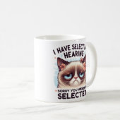 I Have Selective Hearing Funny Cat Lover Gift Koffiemok (Voorkant rechts)
