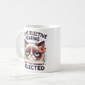 I Have Selective Hearing Funny Cat Lover Gift Koffiemok (Voorkant links)