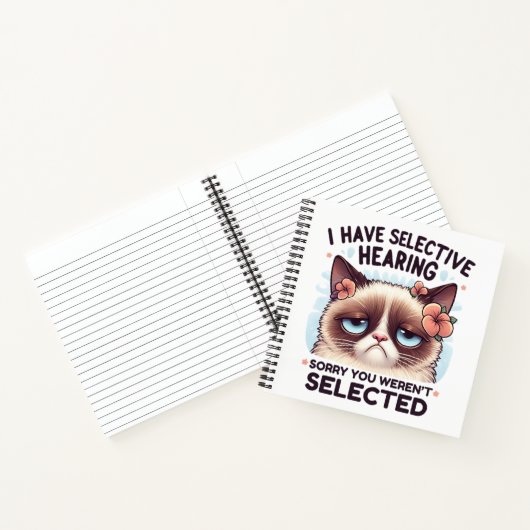 I Have Selective Hearing Funny Cat Lover Gift  Notitieboek (Binnen)