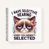 I Have Selective Hearing Funny Cat Lover Gift  Notitieboek (Voorkant)