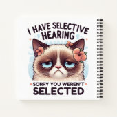 I Have Selective Hearing Funny Cat Lover Gift  Notitieboek (Achterkant)