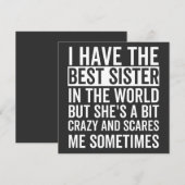 I have the best sister in the world kaart (Voorkant / Achterkant)