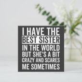 I have the best sister in the world kaart (Staand voorkant)