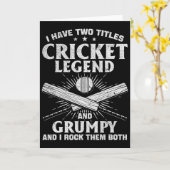 I Have Two Titles Cricket Legend And Grumpy - Cric Kaart (Gele Bloem)