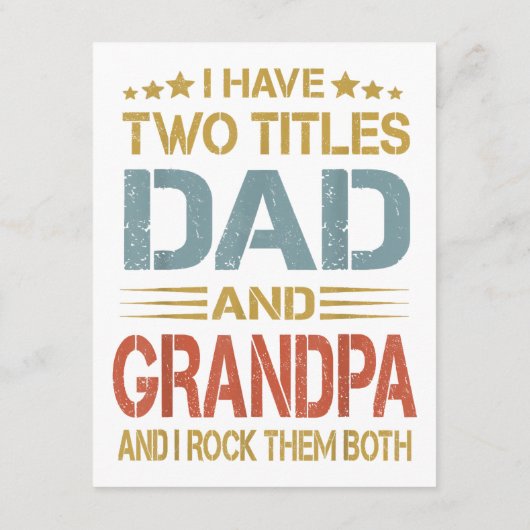 I Have Two Titles Dad And Grandpa Father's Day Gra Informatiekaartje (Achterkant)