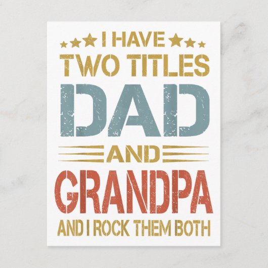 I Have Two Titles Dad And Grandpa Father's Day Gra Informatiekaartje (Voorkant)