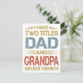 I Have Two Titles Dad And Grandpa Father's Day Gra Informatiekaartje (Staand voorkant)