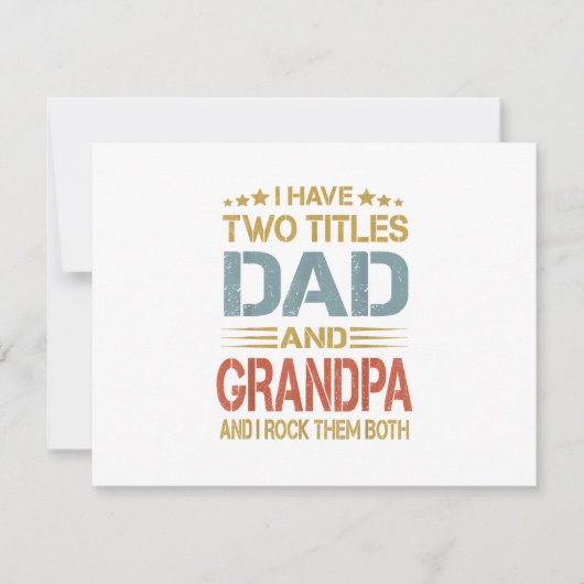 I Have Two Titles Dad And Grandpa Father's Day Gra RSVP Kaartje (Voorkant)