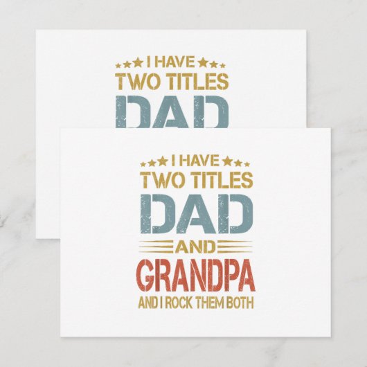I Have Two Titles Dad And Grandpa Father's Day Gra RSVP Kaartje (Voorkant / Achterkant)