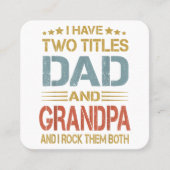 I Have Two Titles Dad And Grandpa Father's Day Gra Vierkante Visitekaartje (Voorkant)