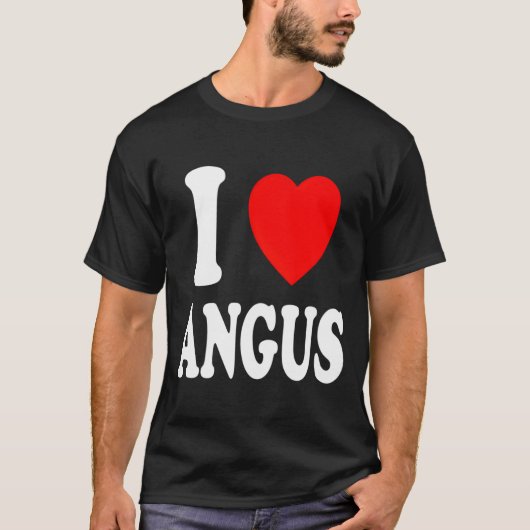 I He Love Angus Echtgenoot Gehuwd T-shirt (Voorkant)