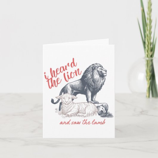 I Heard The Lion And Saw The Lamb Sheep Minimalist Kaart (Voorkant)