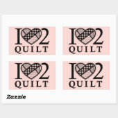 I Heart 2 Quilt van FiberFlies Rechthoekige Sticker (Vel)
