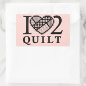 I Heart 2 Quilt van FiberFlies Rechthoekige Sticker (Tas)