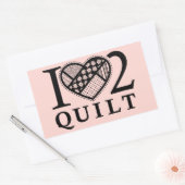 I Heart 2 Quilt van FiberFlies Rechthoekige Sticker (Envelop)