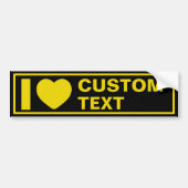 I Heart Aangepaste Sjabloon Modern Geel Bumpersticker (Voorkant)