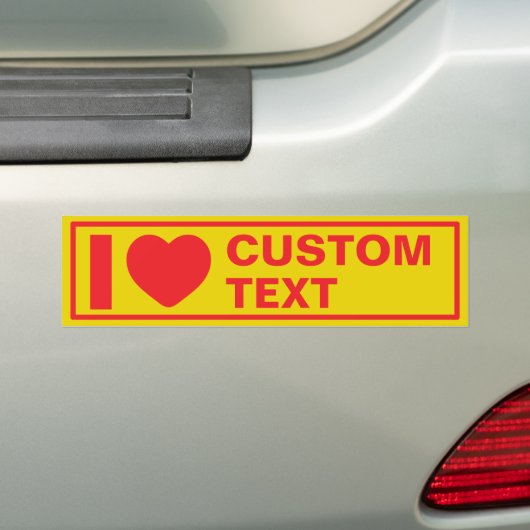 I Heart Aangepaste Sjabloon Retro Bumpersticker (Op auto)