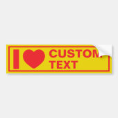 I Heart Aangepaste Sjabloon Retro Bumpersticker (Voorkant)