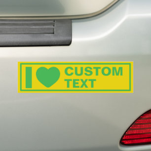 I Heart Aangepaste Sjabloon Retro Bumpersticker