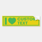I Heart Aangepaste Sjabloon Retro Bumpersticker (Voorkant)