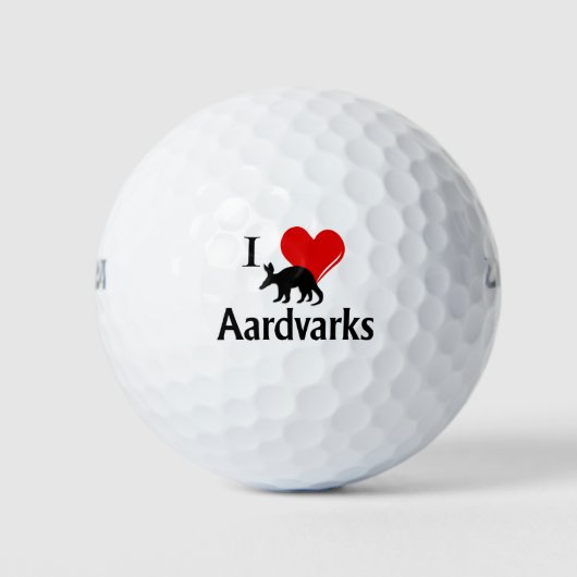I Heart Aardvarken Golfballen (Voorkant)