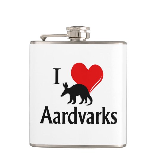 I Heart Aardvarken Heupfles (Voorkant)