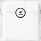 I Heart Aardvarken Ronde Sticker (Tas)
