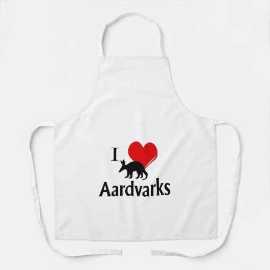 I Heart Aardvarken Schort (Voorkant)