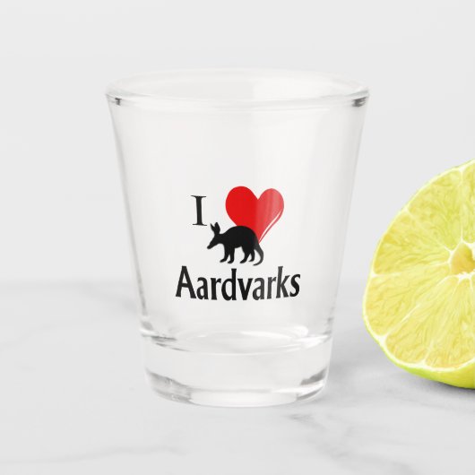 I Heart Aardvarken Shot Glas (Voorkant)