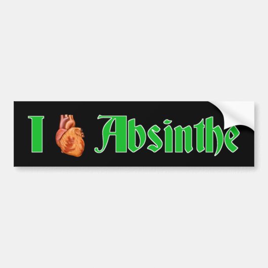 I Heart Absinthe Bumpersticker (Voorkant)