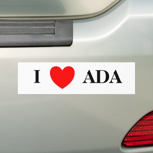 I Heart Ada Bumpersticker (Op auto)