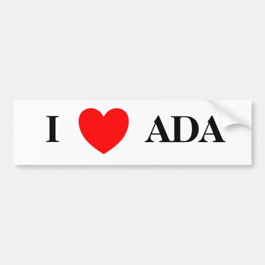 I Heart Ada Bumpersticker (Voorkant)