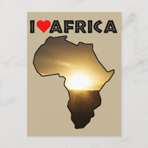 I Heart Africa Giraffe Sunset Briefkaart