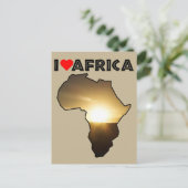 I Heart Africa Giraffe Sunset Briefkaart (Staand voorkant)