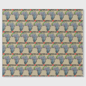 I Heart Africa Map Black Elephant Bull Cadeaupapier (Vlak)