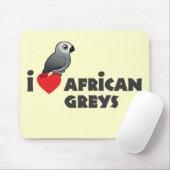 I Heart African Grays Muismat (Met muis)