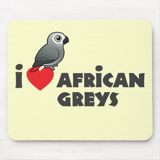 I Heart African Grays Muismat (Voorkant)
