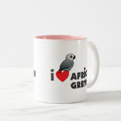 I Heart African Grays Tweekleurige Koffiemok (Voorkant rechts)