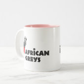 I Heart African Grays Tweekleurige Koffiemok (Voorkant links)